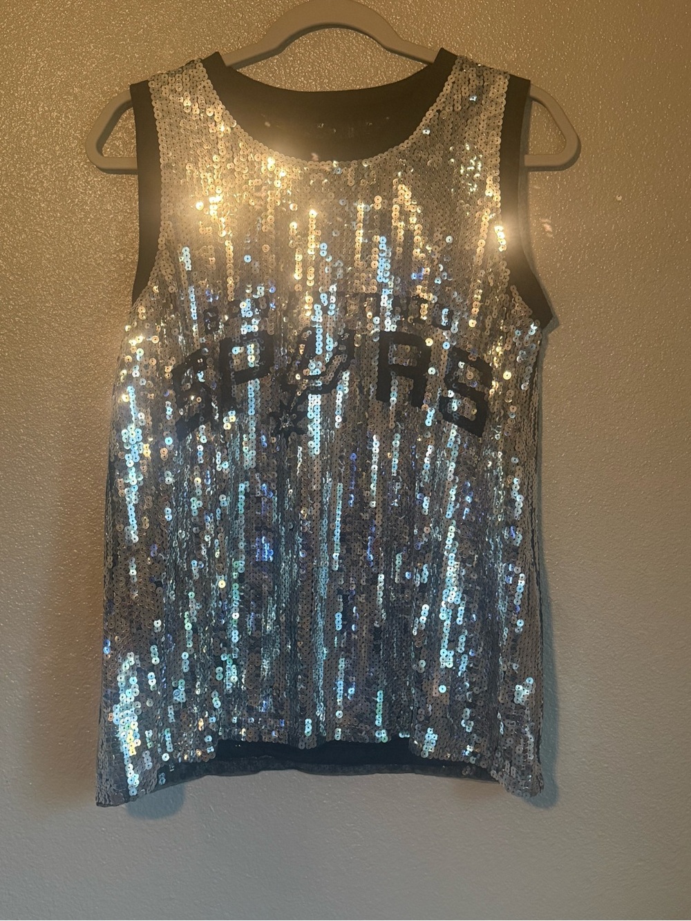 Sequin Women’s San Antonio Spurs Sleeveless Tank Top Basketball Jersey